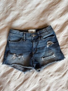 abercrombie kids Blue Distressed Denim Cutoff Shorts